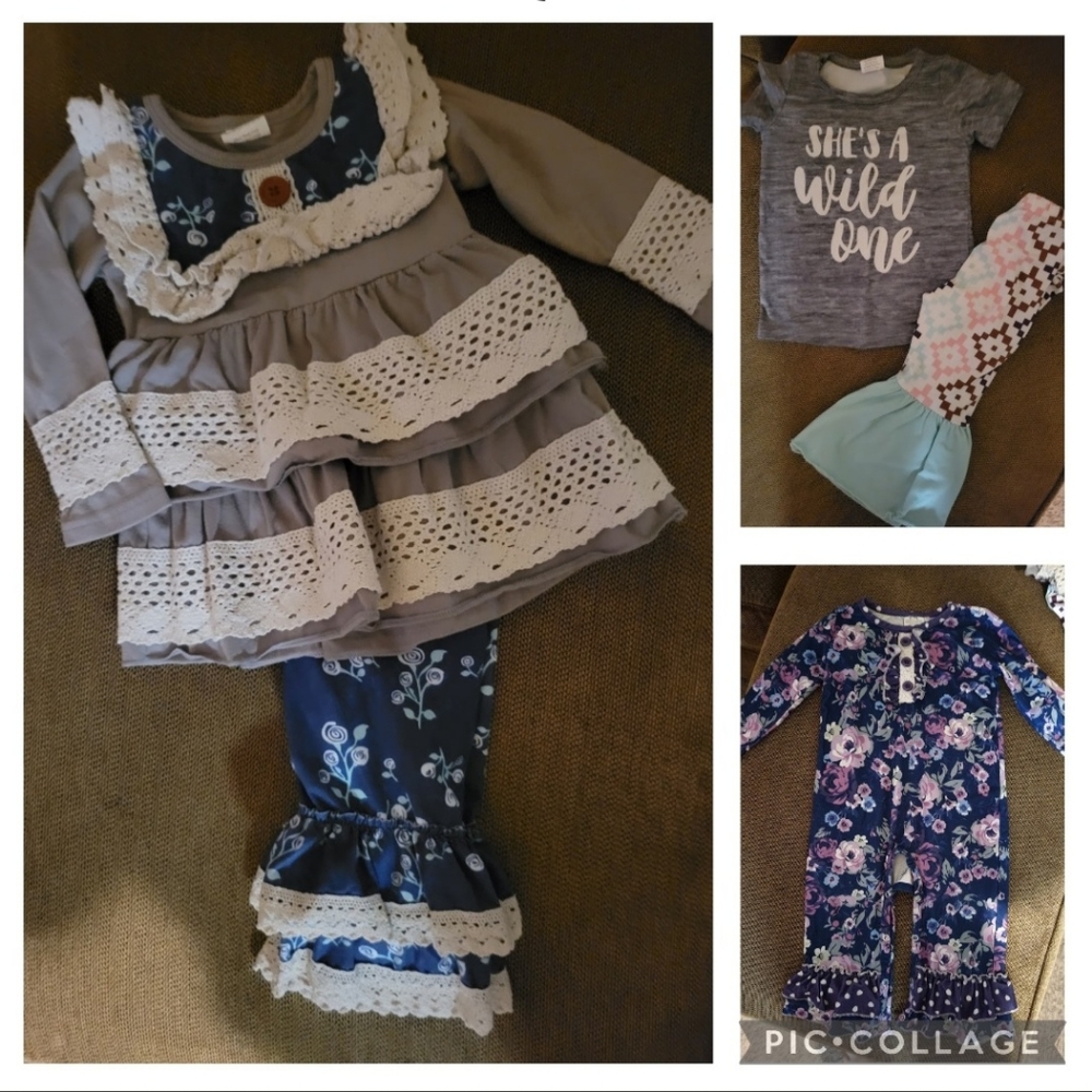 Girls Boutique outfits size 12-18 months